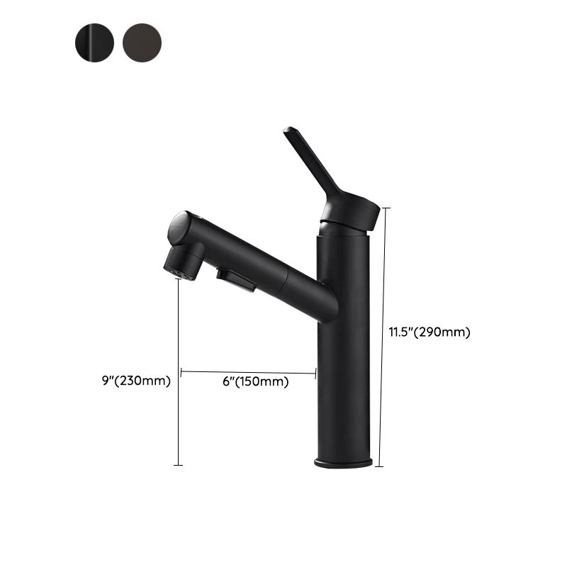 BowLift | Bathroom vessel faucet high arc three-way spout single-handle faucet with pull-out sprayer