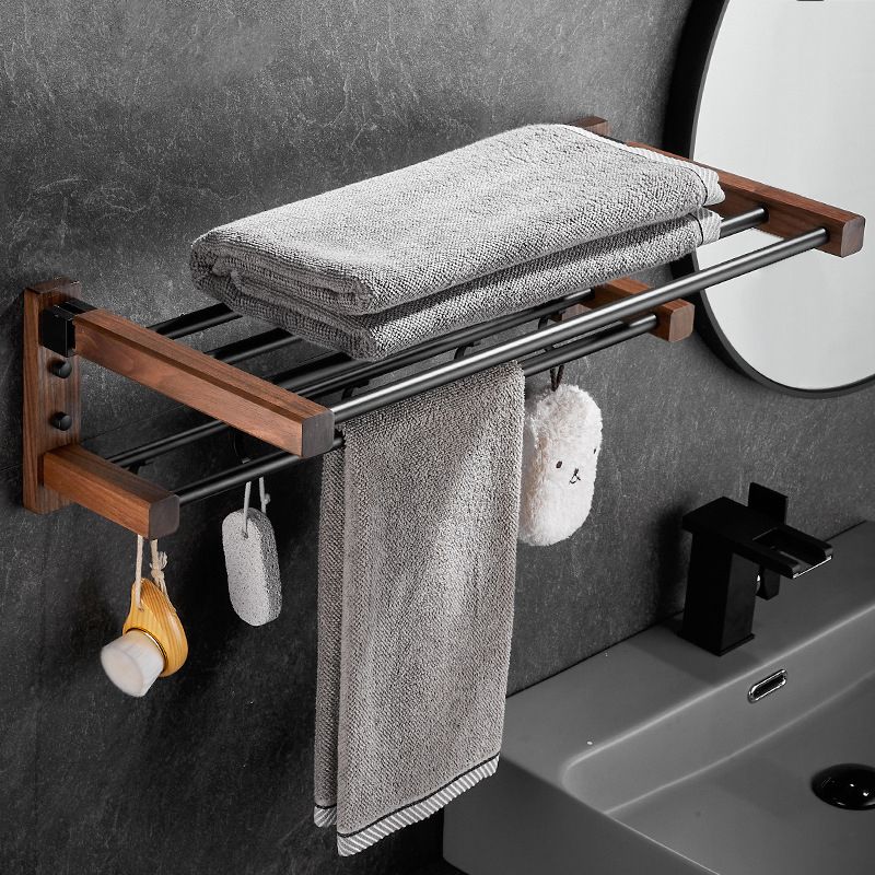 BowLift | Wood & Aluminum Bathroom Set Brown Bathroom Accessory Set