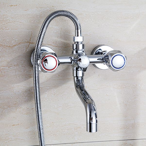 BowLift | Chrome Bathroom Faucet Trim Wall-mounted Swing Faucet with Hand Shower