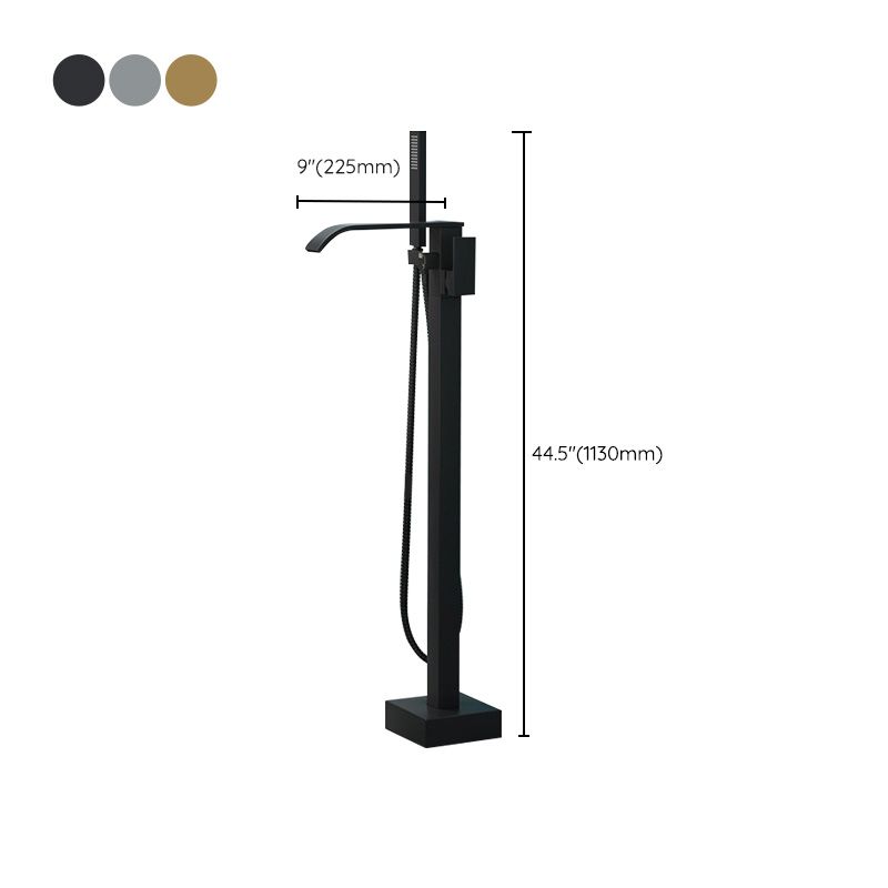 BowLift | Modern Freestanding Bathtub Faucet Copper Floor Mounted Freestanding Bathtub Faucet