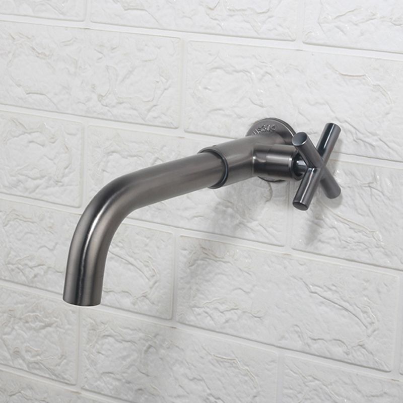 BowLift | Contemporary Wall-Mounted Bathroom Faucet Cross Handles Stainless Steel Faucet