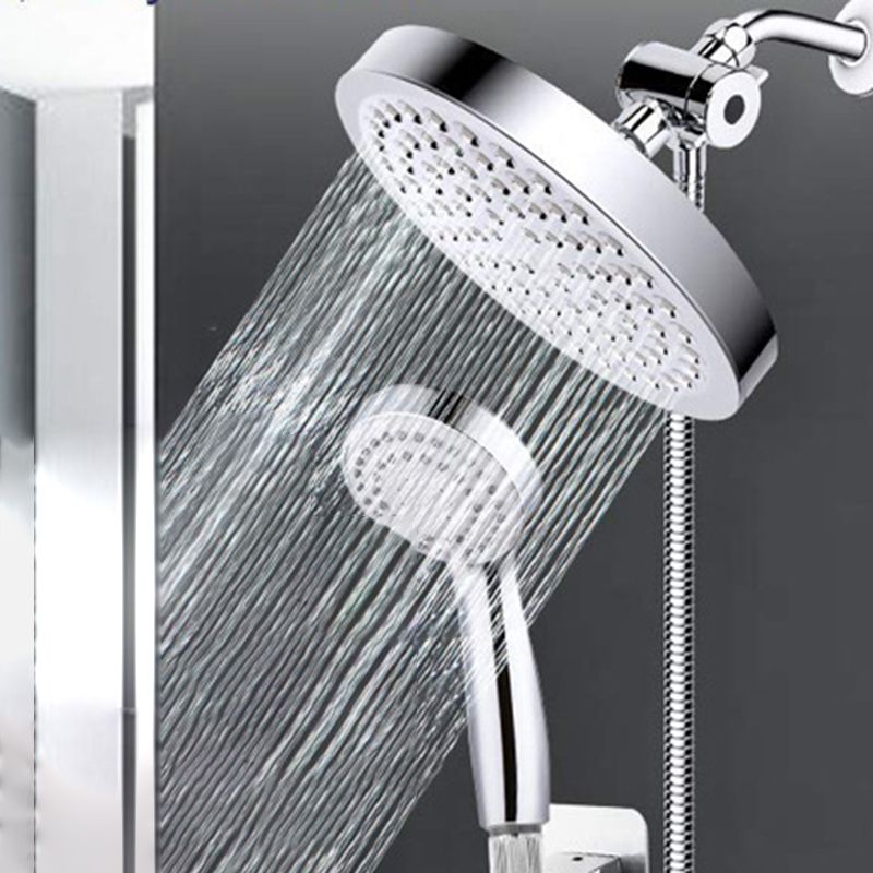 BowLift | Silver Dual Showerhead with Hose Modern Style Wall Mounted Showerhead