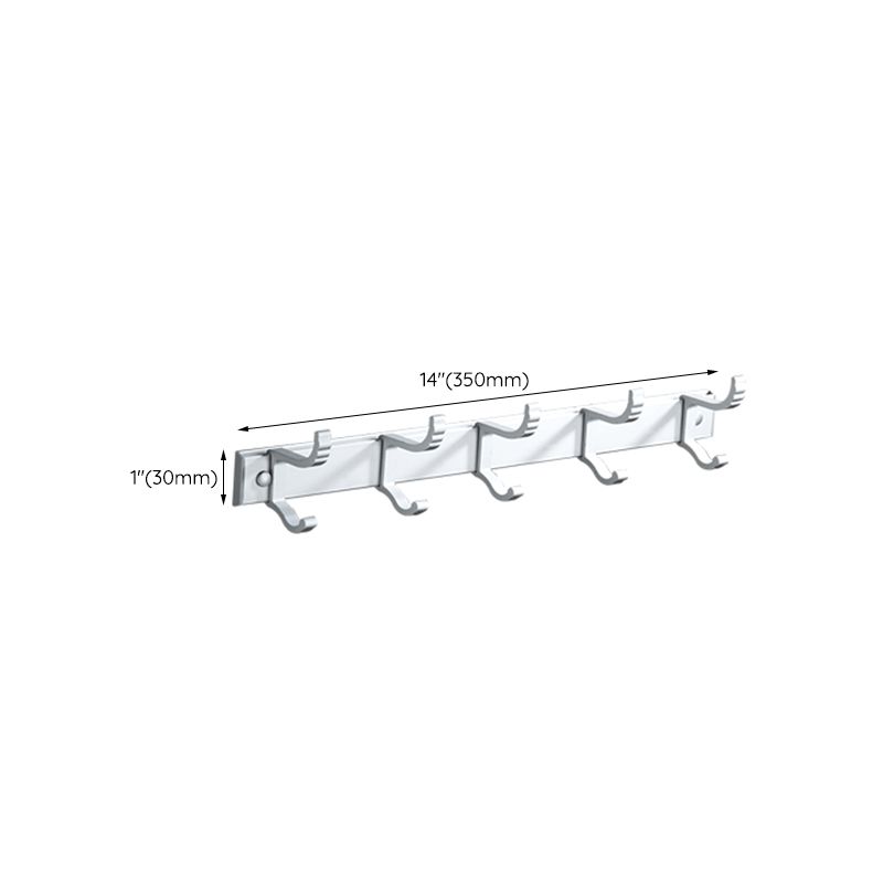 BowLift | Silver Modern Bathroom Accessory Set with Bath Shelf/Towel Rack & Bathrobe Hook