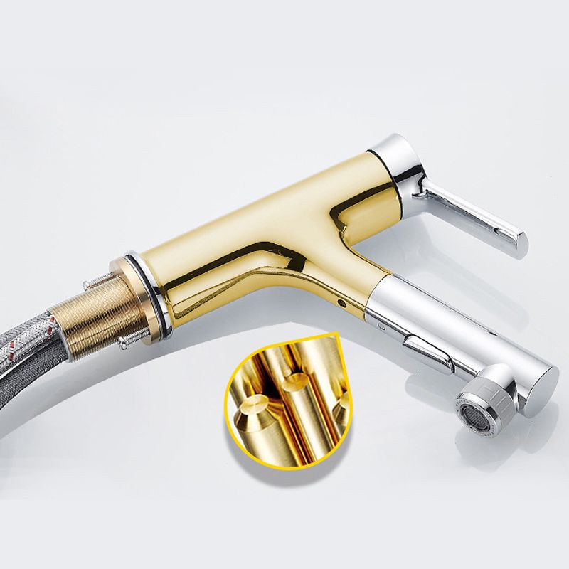 BowLift | Contemporary sink faucet pull-out basin tap with lever handle