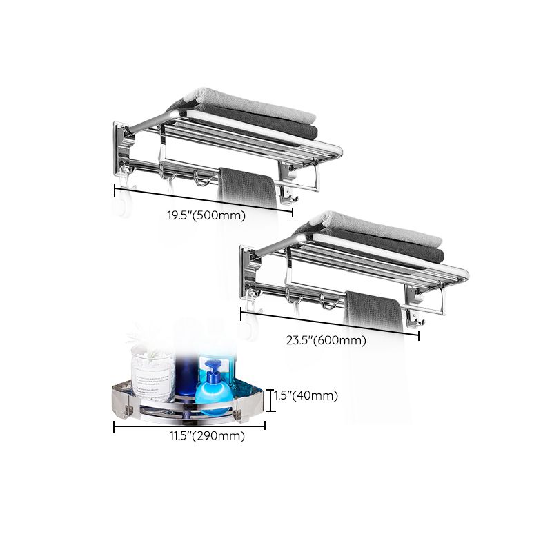 BowLift | Polished Chrome Bathroom Accessory Set Modern Bathroom Shelf Stainless Steel
