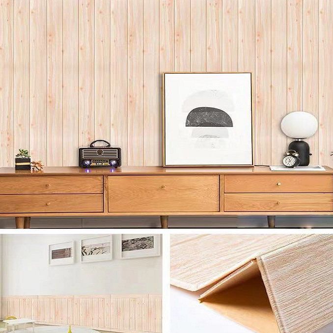 BowLift | Modern Tin Back Wall Panel Smooth Wall Ceiling Wood Grain Design Set of 1