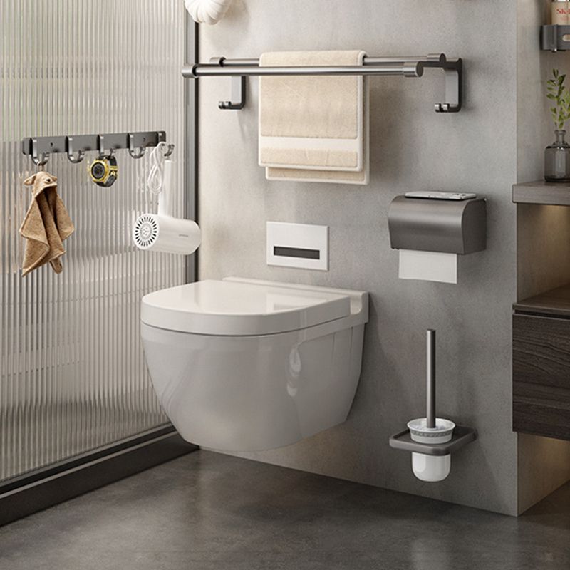 BowLift | Gray contemporary bathroom accessory set Bathroom shelf/towel holder & bathrobe hook incl.