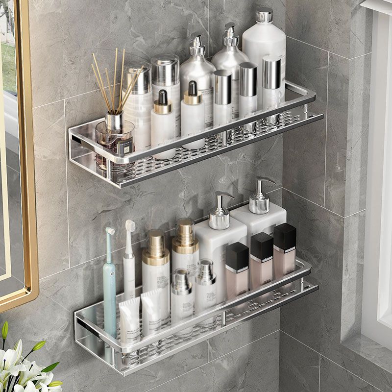 BowLift | Silver Bathroom Accessory Set Metal 1/2/3 - Piece Bathroom Shelf