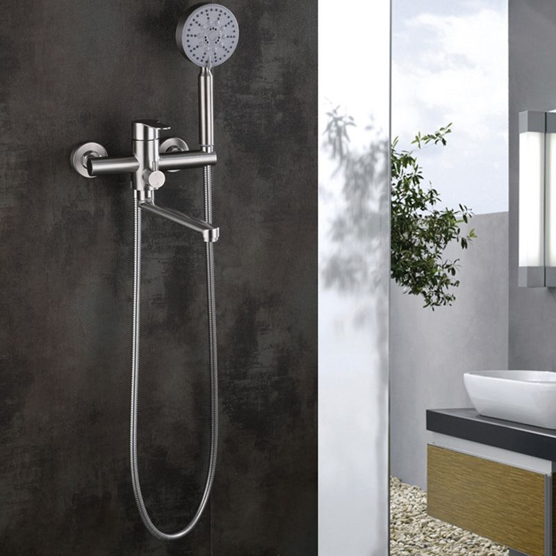 BowLift | Wall-mounted metal bathtub filling low arch swivel bathtub mixer