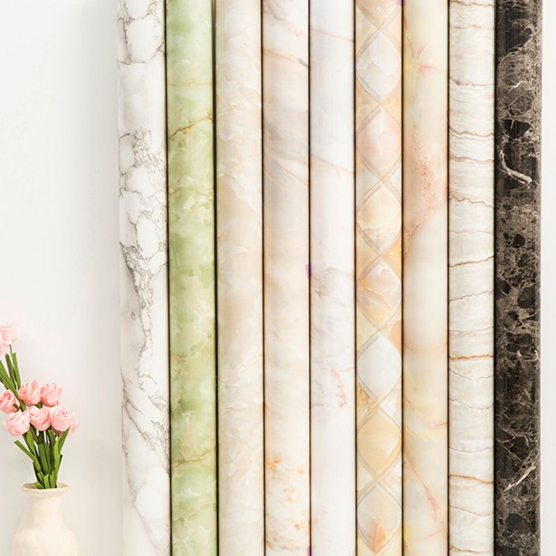 BowLift | Contemporary waterproof single tile marble print peel and stick bathroom backsplash tile