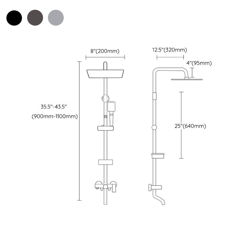 BowLift | Shower System Wall Mount Adjustable Spray Pattern Shower Arm Shower Set with Shower Hose