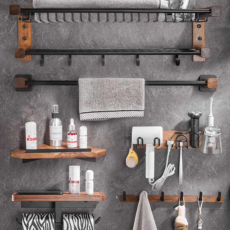 BowLift | Wood & Aluminum Bathroom Set Brown Bathroom Accessory Set