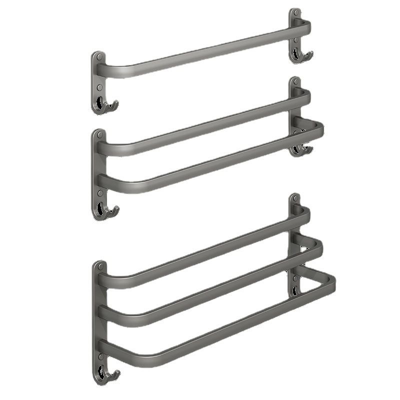 BowLift | 2-piece modern bathroom accessory set made of aluminum matte gray towel bar