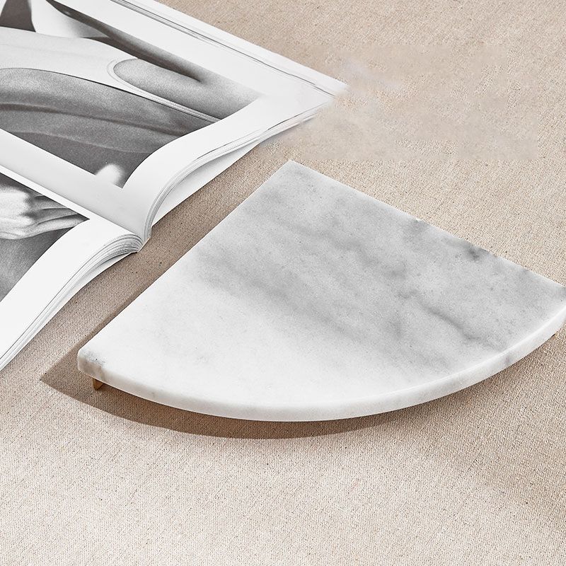 BowLift | 2-piece marble bathroom shelf brass bathroom accessory set in white/green