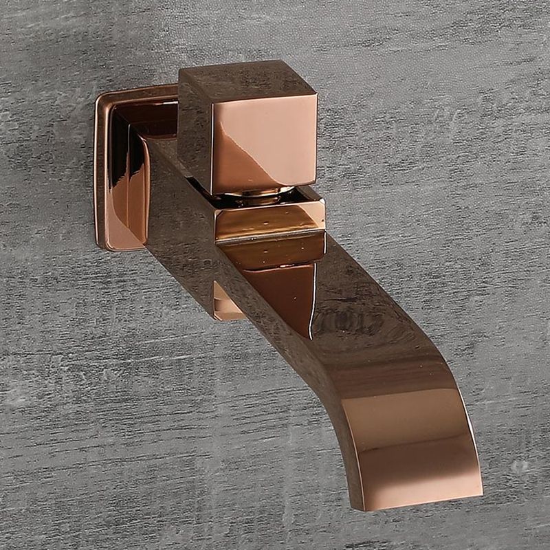BowLift | Contemporary Wall Mounted Bathroom Faucet Handle Knob Solid Brass Square Faucet