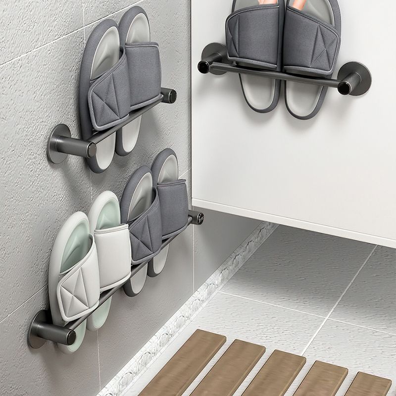 BowLift | 2-piece modern bathroom accessory set metal slipper rack/towel bar