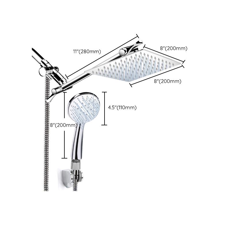 BowLift | Silver Dual Shower Head 3 Settings Medium Flow Wall Mounted Shower Head