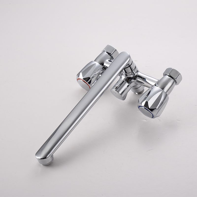 BowLift | Contemporary Bathtub Faucet Trim Chrome Wall-Mounted Swivel Spout with Hand Shower