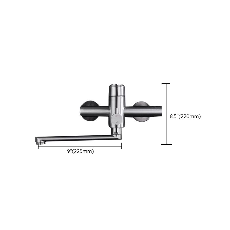 BowLift | Wall-mounted metal bathtub filling low arch swivel bathtub mixer