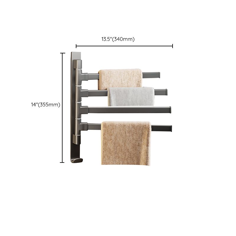 BowLift | Contemporary Gray Bathroom Accessory Set Aluminium Towel Holder
