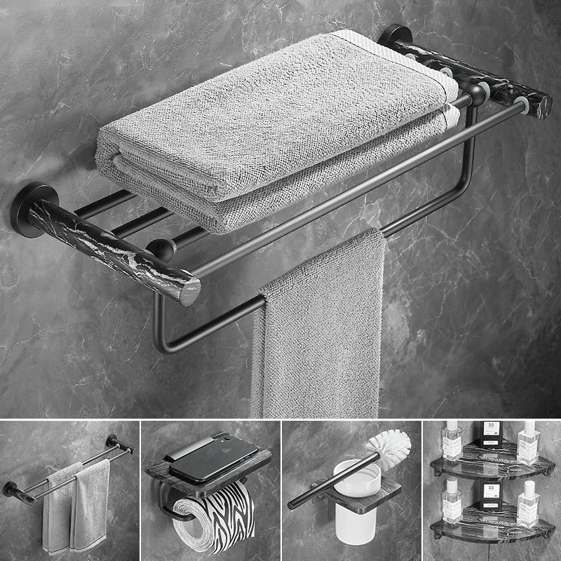 BowLift | Metal and marble bathroom accessories as a single piece or as a set in black