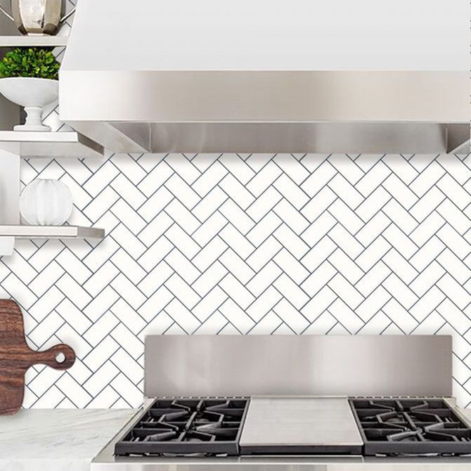 BowLift | Matte Square Peel & Stick Tile Stone Composite Subway Tile for Kitchen Backsplash