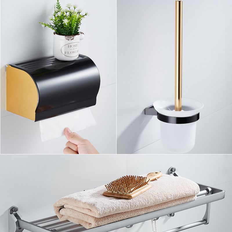 BowLift | 6-piece contemporary bathroom accessory set bathroom shelf/towel bar paper holder included