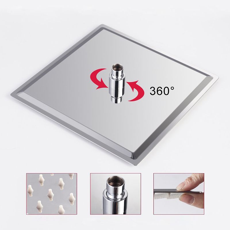 BowLift | Contemporary Shower Combo Fixed Shower Head Stainless Steel Wall Mounted Square Shower Head