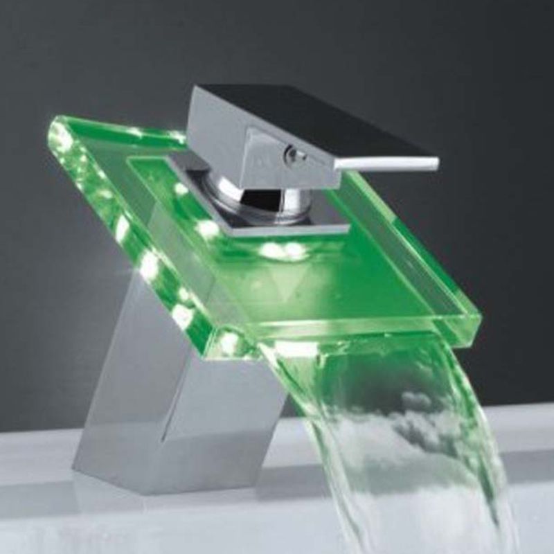 BowLift | 1-Handle Basin Mixer 1-Hole Copper Sink Tap with LED Lighting