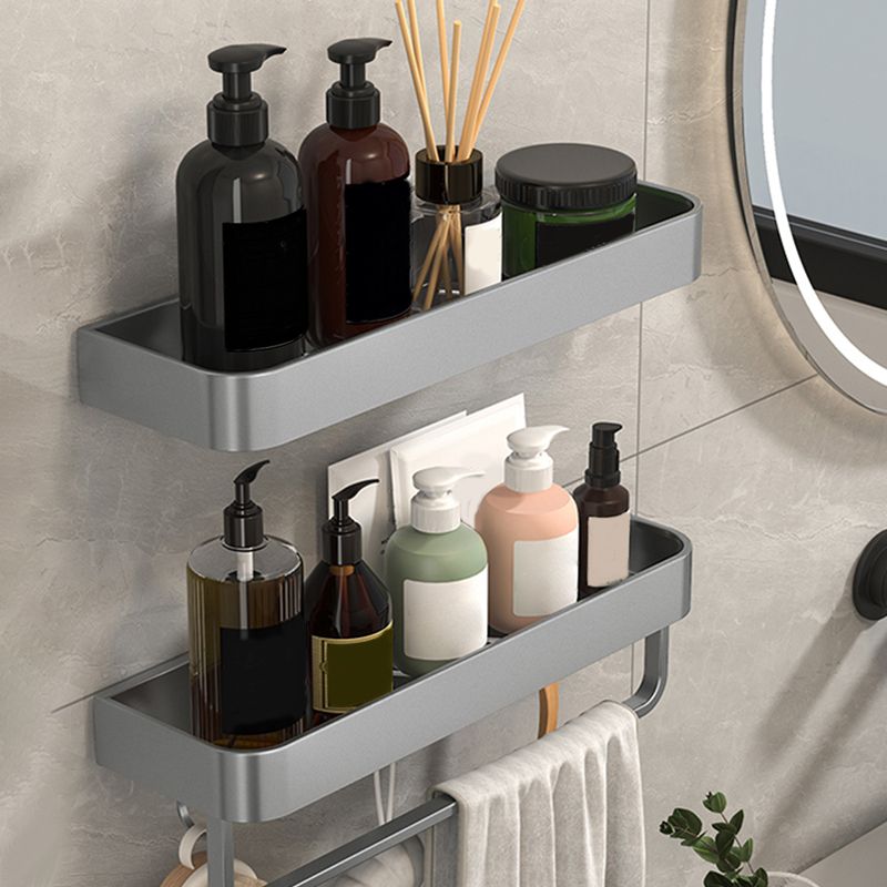 BowLift | Modern Grey 2-piece Bathroom Accessory Set, Matte Grey, Bathroom Shelf