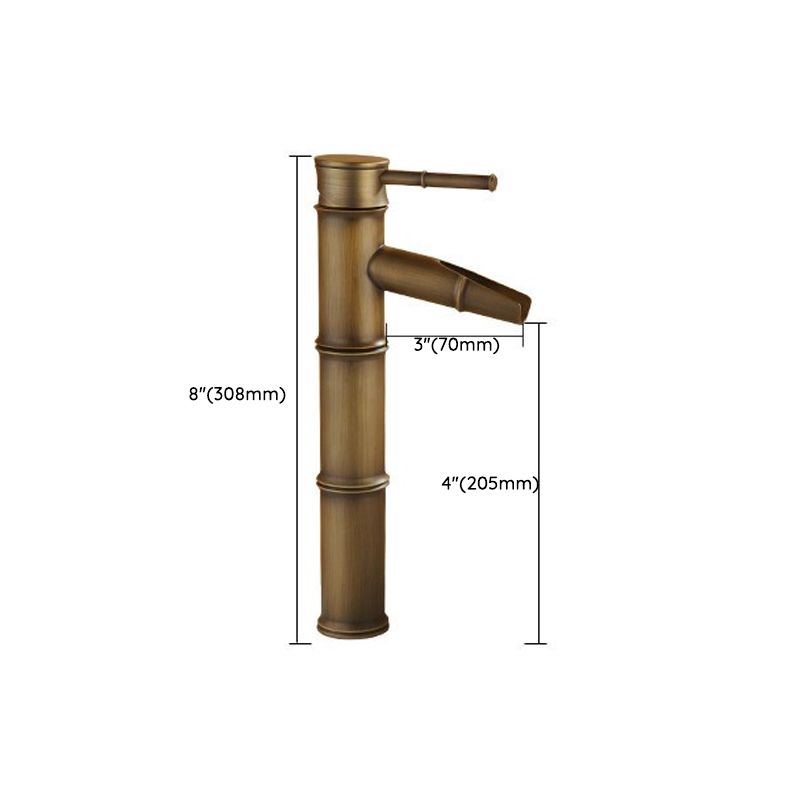 BowLift | Farmhouse-style vessel sink bathroom faucet round brass faucet