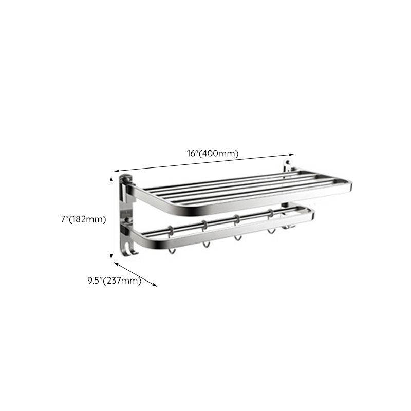 BowLift | Polished Chrome Modern Bathroom Accessory Set in Stainless Steel with Bath Shelf/Towel Bar