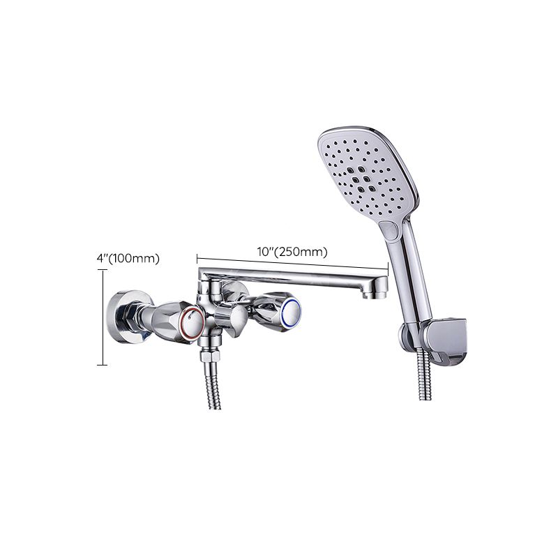BowLift | Contemporary Bathtub Faucet Trim Chrome Wall-Mounted Swivel Spout with Hand Shower