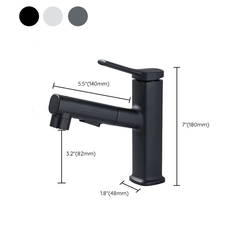 BowLift | Contemporary Vessel-Faucet Pull-out Centerset Faucet with Swiveling Spout