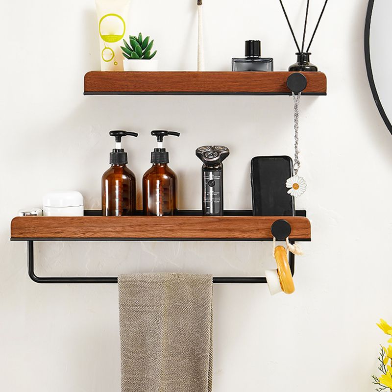 BowLift | Walnut Brown Bathroom Accessory Set Metal Folding Bath Hardware Set