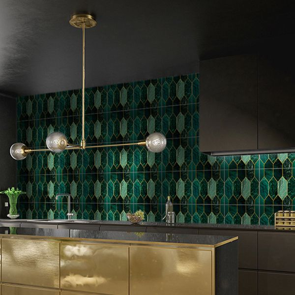 BowLift | Polygon Peel and Stick Splash Guard Tile PVC Mosaic Peel and Stick Tile for the Kitchen
