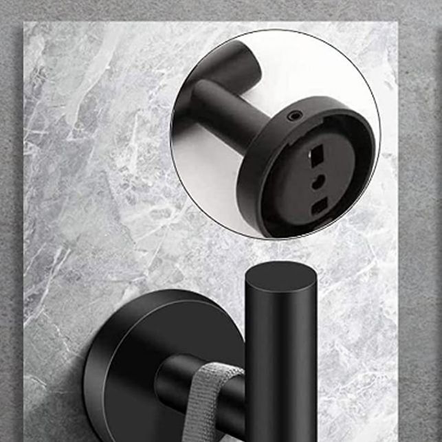 BowLift | Matt Black Bathroom Accessory Set Stainless Steel Towel Bar/Paper Holder/Bath Towel Hook