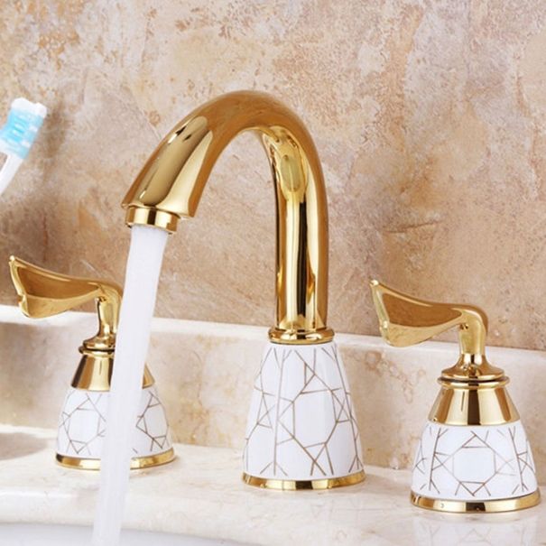 BowLift | Deck Mounted Roman Tub Faucet Low Arc Bronze Romantic Bathtub Fitting Set