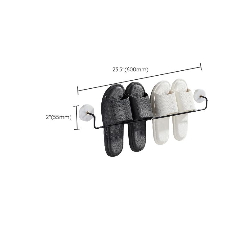 BowLift | Matt Black Bathroom Accessory Set made of Metal & Marble with Bath Shelf/Towel Holder
