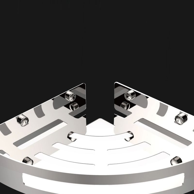 BowLift | Polished Chrome Modern Bathroom Accessories Set Stainless Steel Triangular Shower Shelf