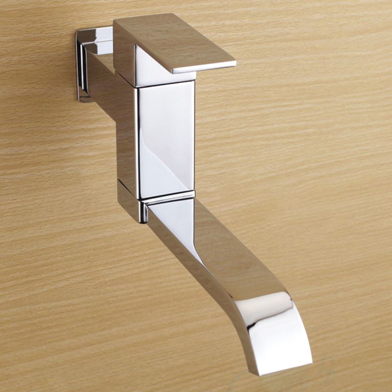 BowLift | Contemporary Wall Mounted Bathroom Faucet Lever Handles Low Arc Swivel Brass Faucet