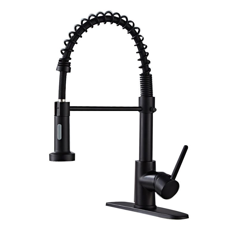 BowLift | Glam Basin Faucet Brass Lever Handles Spring Neck Three-Function Bathroom Sink Tap