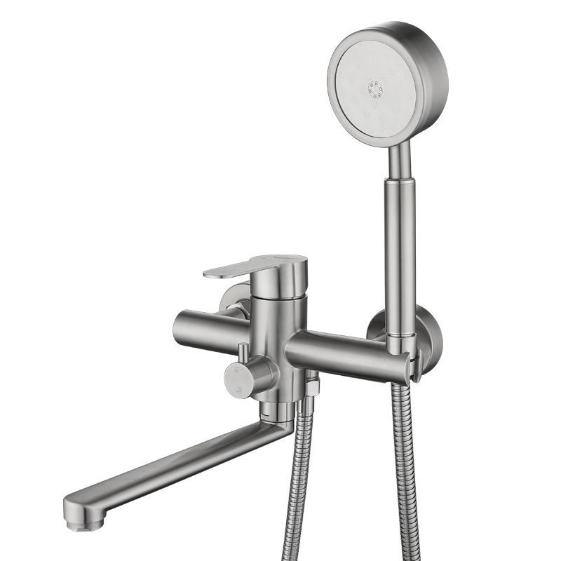 BowLift | Wall-mounted metal bathtub filling low arch swivel bathtub mixer