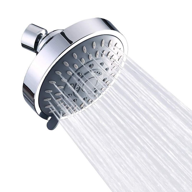 BowLift | Silver Round Fixed Shower Head Modern Style Wall Mount Shower Head