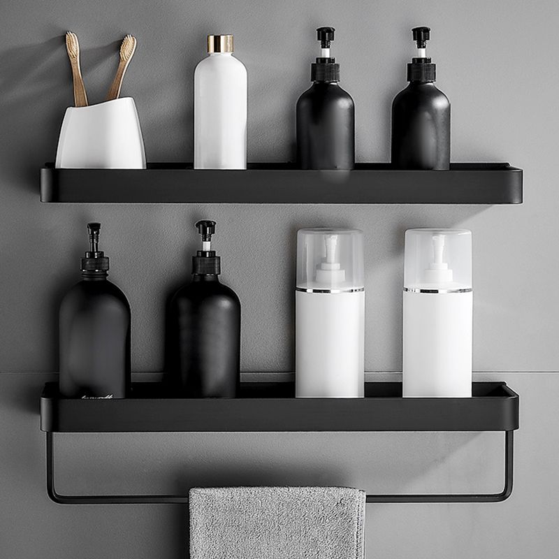 BowLift | Matt Black Bathroom Set Modern 1/2 - Piece Stainless Steel Bathroom Shelf