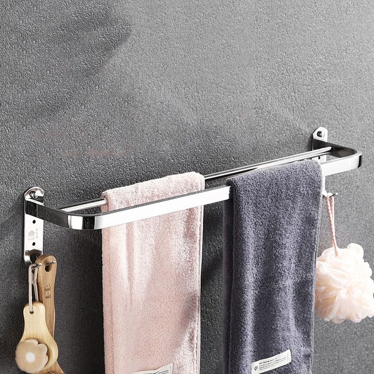 BowLift | Polished Chrome Bathroom Accessories Set made of Stainless Steel with Bathroom Shelf/Bathrobe Hook/Towel Bar