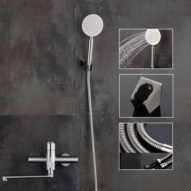 BowLift | Wall-mounted metal bathtub filling low arch swivel bathtub mixer
