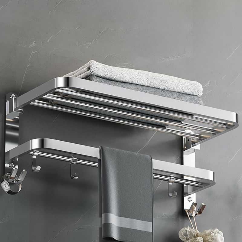 BowLift | Polished Chrome Modern Bathroom Accessory Set in Stainless Steel with Bath Shelf/Towel Bar