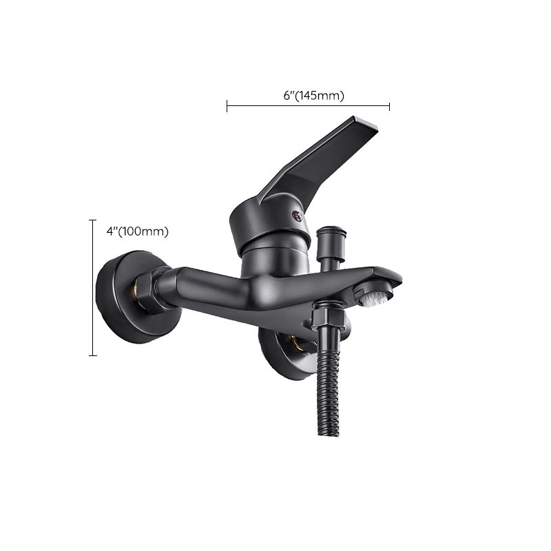 BowLift | Wall-mounted fixed bathtub faucet lever handle with hand shower