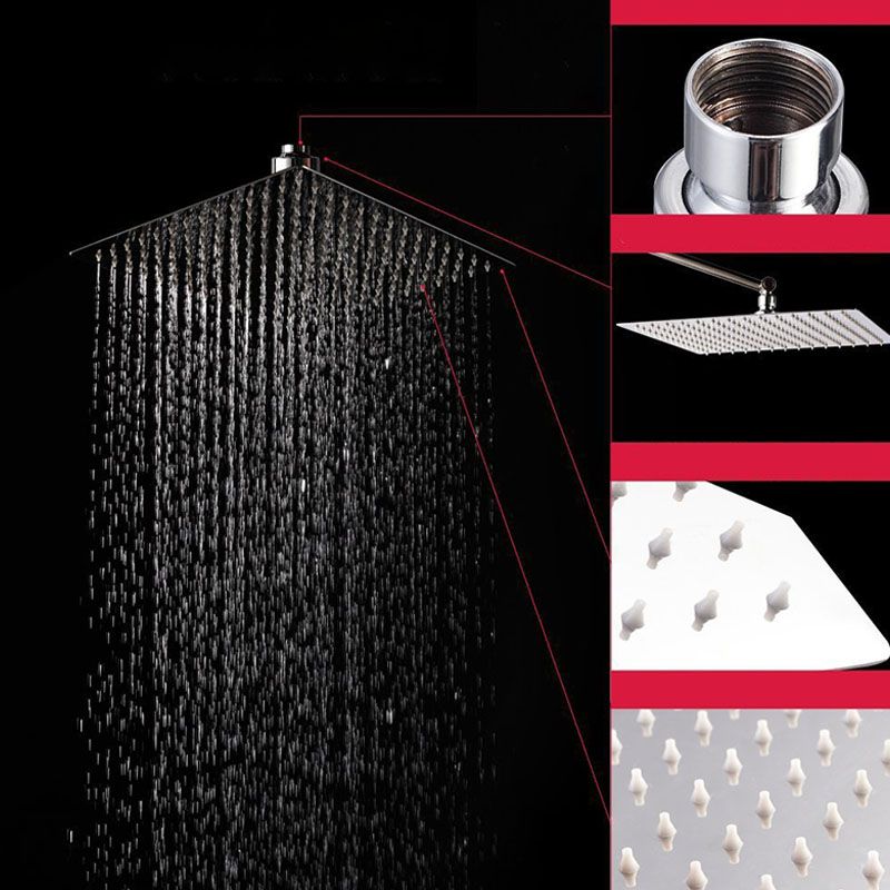 BowLift | Showerhead Square Wall Mounted Rain Spray Stainless Steel Showerhead